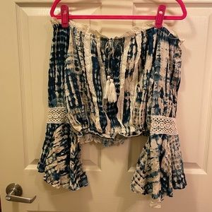 American Rag Tie Dye Off the Shoulder Top